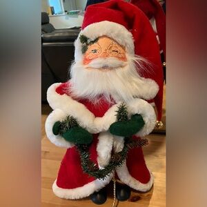 EUC with Tag Annalee 20” Classic Santa with Garland Robe and Cloak #551504 2004